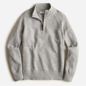 Crewcuts Cotton-Cashmere Blend 1/4 Zip Gray Pullover Boys Size M(8-9) NEW